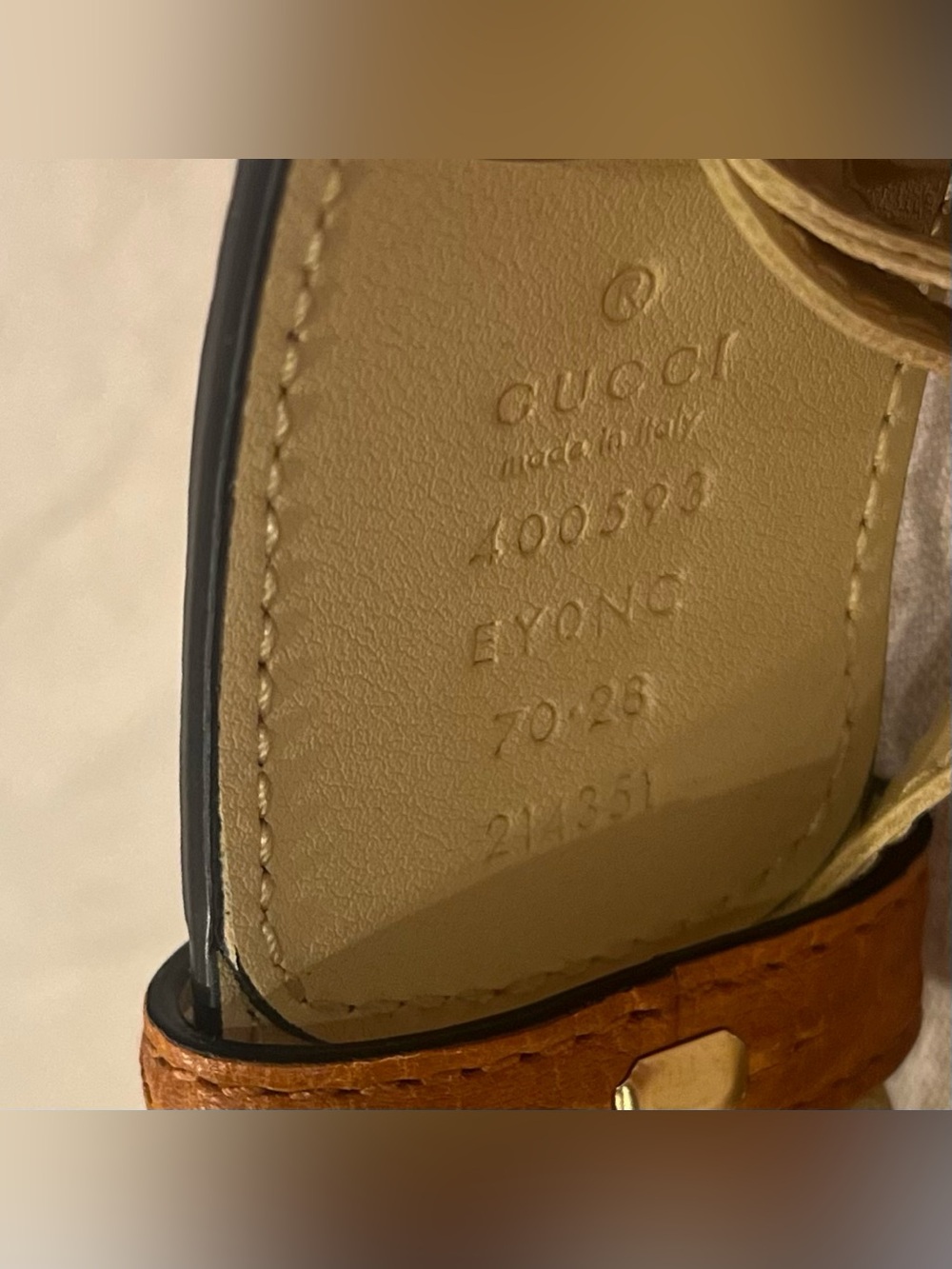 Gucci $2400 Exotic Ostrich/Python GG Marmont Belt, Size 70, 400593 - Picture 11 of 15